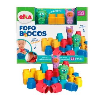 Blocos de Montar - Fofo Blocos - 35 Peças - Elka