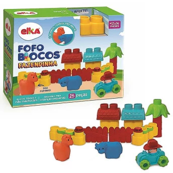 Blocos de Montar - Fofo Blocos Fazendinha - 25 Peças - Elka