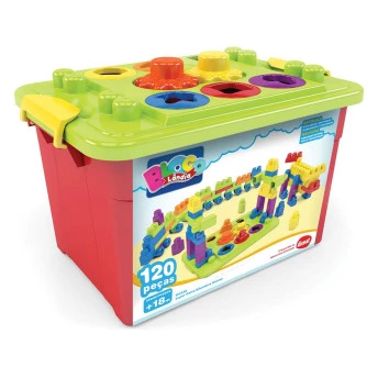 Blocos de Montar - Super Caixa Educativa - 120 peças - Dismat