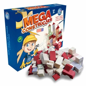 Blocos de Montar 76 Peças - Mega Construções - Pais e Filhos