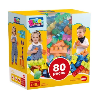 Blocos de Montar - Blocolândia - Mais Blocos - 80 Peças - Dismat
