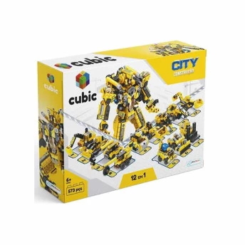 Blocos de Montar - 12 em 1 - Cubic - City Construção - 573 peças - Multikids