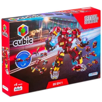Blocos de Montar - 25-1 - Cubic - Steel Robot - 575 Peças - Multikids