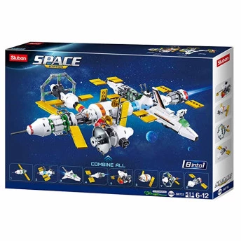 Blocos de Montar - 8-1 - Space - Astronautas - Estação Espacial - 511 pcs - Multikids