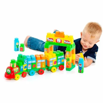 Blocos de Montar - Baby Land - Trenzinho Didático - 70 Peças - Cardoso Toys