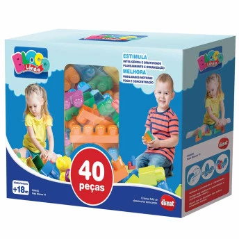 Blocos de Montar - Blocolândia - Mais Blocos VI - 40 Peças - Dismat