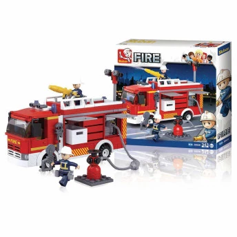 Blocos de Montar - Bombeiro - Caminhão de Bombeiro com Hidrante - 343 pcs - Multikids