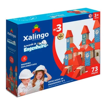 Blocos de Montar - Brincando de Engenheiro 3 - 73 Peças - Xalingo