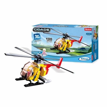 Blocos de Montar - Cidade - Passeio de Helicóptero - 100 pcs - Xalingo