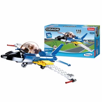Blocos de Montar - Cidade - Super Jato - 116 pcs - Xalingo
