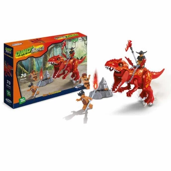Blocos de Montar - Dino Saga - Rex Dominado - 70 pcs - Xalingo