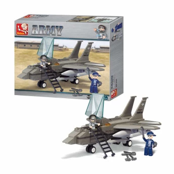 Blocos de Montar - Exército - Força Aérea - Jato de Combate F15 - 142 pcs - Multikids