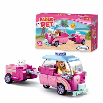 Blocos de Montar - Passeio Pet de Carro - 116 peças - Xalingo 