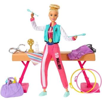 Boneca Articulada - Barbie - Ginasta - 15 Acessórios - Loira - Mattel