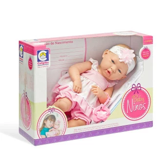 Boneca Bebê com Acessórios - Baby Ninos - Menina - Cotiplás