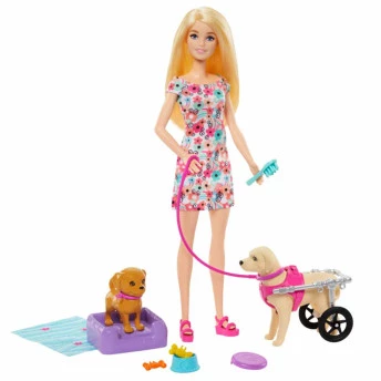 Boneca - Barbie Family - Cachorro Cadeira de Rodas - Mattel