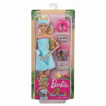 Boneca Articulada - Barbie - Dia de Spa - Bem Estar com Pet - Loira - Mattel