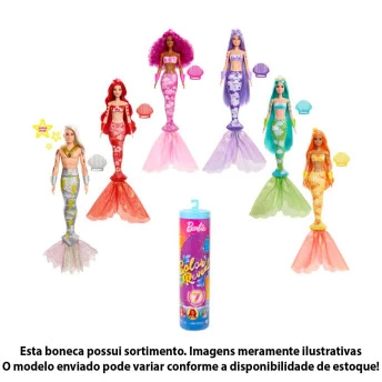 Boneca Estilo Surpresa - Barbie Color Reveal - Sereia Arco-íris - Mattel