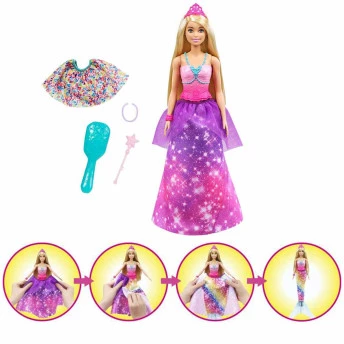 Boneca Articulada - Barbie Dreamtopia - 2 em 1 - Princesa-Sereia - Mattel