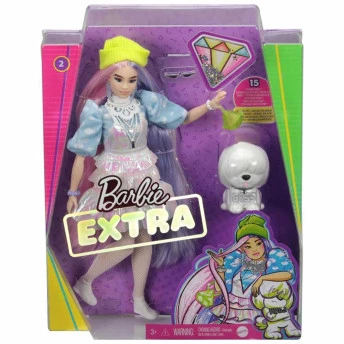 Boneca Articulada - Barbie Extra - Cachorrinho - Gorro Verde - Mattel