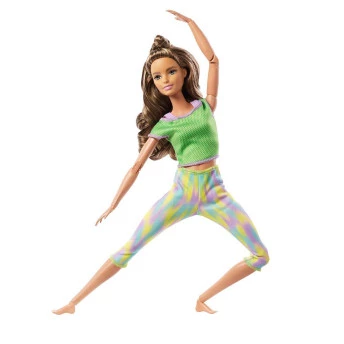 Boneca Articulada - Barbie Made To Move - Aula de Yoga - Morena - Mattel