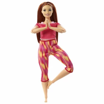 Boneca Articulada - Barbie Made To Move - Aula de Yoga - Ruiva - Mattel