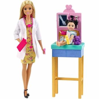 Boneca Articulada - Barbie Profissões - Médica Pediatra - Loira - Mattel