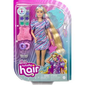 Boneca Articulada e Acessórios - Barbie Totally Hair - Estrela - Mattel