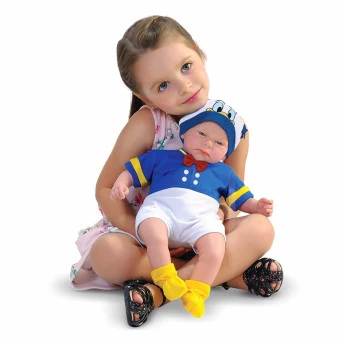 Boneca Bebê - Classic Dolls Disney - Recém Nascido - Pato Donald - Roma