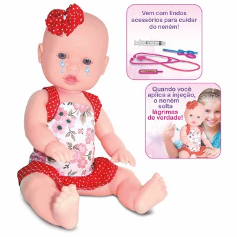 Boneca com Acessórios - 38 cm - Analu - Toma Vacina - Sid-Nyl