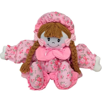 Boneca de Pano - Boneca Bruna - G - Lilás - Juna Baby