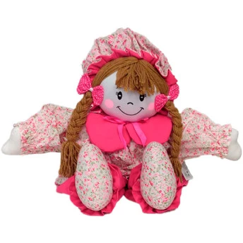 Boneca de Pano - Boneca Bruna - G - Rosa - Juna Baby
