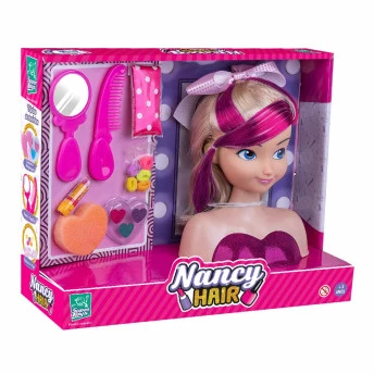 Boneca de Pentear e Maquiar - Busto - Nancy Hair - Super Toys