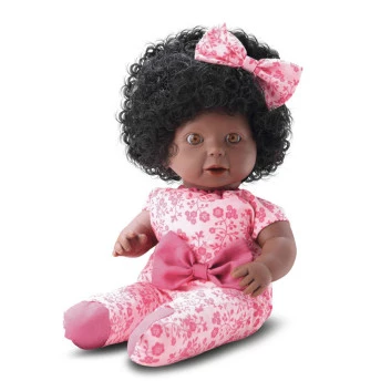 Boneca de Vinil - 37 cm - Micy Cabelo Encaracolado - Negra - Bee Toys