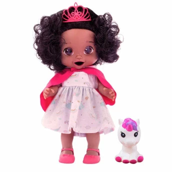 Boneca de Vinil - Baby’s Collection - Conto de Fadas - Unicórnio - Negra - Super Toys