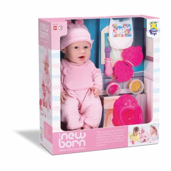 Boneca de Vinil - Diver New Born - Come e Faz Caquinha - - Divertoys