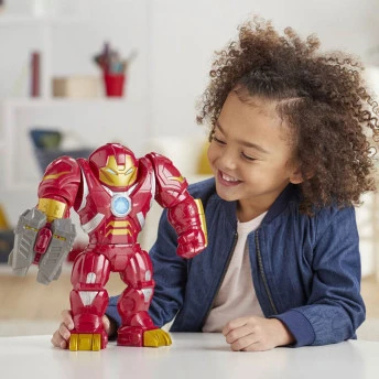 Homem de Ferro usa a armadura Hulkbuster para salvar o dia! Entre em uma aventura emocionante com o Boneco Hulkbuster 30cm - Mega Mighties - Super Hero Adventures - Marvel - Hasbro. Com o tamanho certo para mãos pequenas, está figura articulada do 