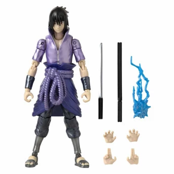 Boneco Articulado com Acessórios - Naruto Shippuden - Sasuke Uchiha - Fun Divirta-se