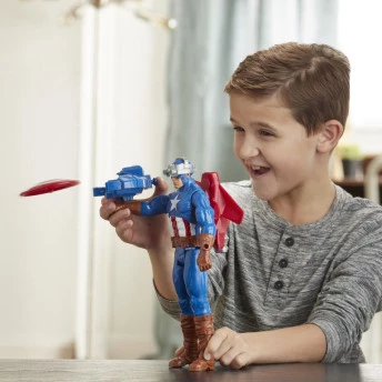 Boneco Articulado - Marvel Avengers - Titan Hero Blast Gear - Capitão América - Hasbro