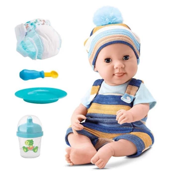 Boneco de Vinil - Diver New Born - Brincar de Papinha Menino - Divertoys