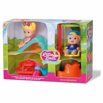 Boneco e Boneca Bebê - Little Dolls - Coleção Super Playground - Divertoys