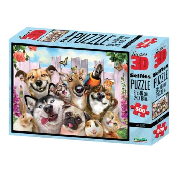 Quebra Cabeça Super 3D Modelo Pet Selfie com 500 Peças - Multikids