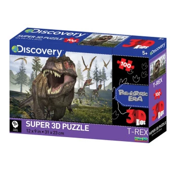 Quebra Cabeça Super 3D Dinossauros na Pré-História 100 Peças - Multikids