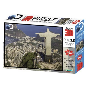 Quebra Cabeça Super 3D Modelo Corcovado Rio de Janeiro com 500 Peças - Multikids