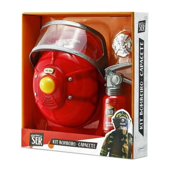 Kit Infantil - Brincando de Ser Bombeiro - Capacete - 3 Peças - Multikids