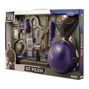 Kit Infantil - Brincando de Ser Polícia - 10 Acessórios - Multikids