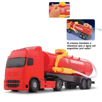 Caminhão Roda Livre - Voyager Bombeiro - Solta Água - Roma Brinquedos
