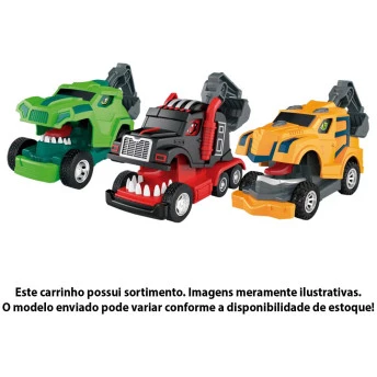 Caminhão de Fricção - 2 em 1 - Dinos Car Monster - Sortido - Toyng