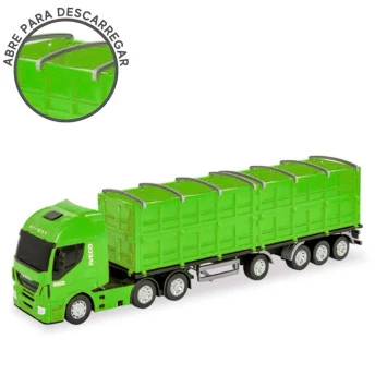 Caminhão Roda Livre - Iveco Hi-Way Graneleiro - Verde - Usual Brinquedos