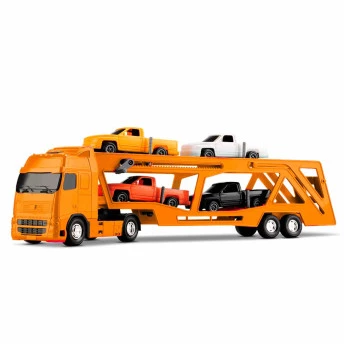 Caminhão Roda Livre - Transporte de Carros - Voyager Cegonheira - Laranja - Roma